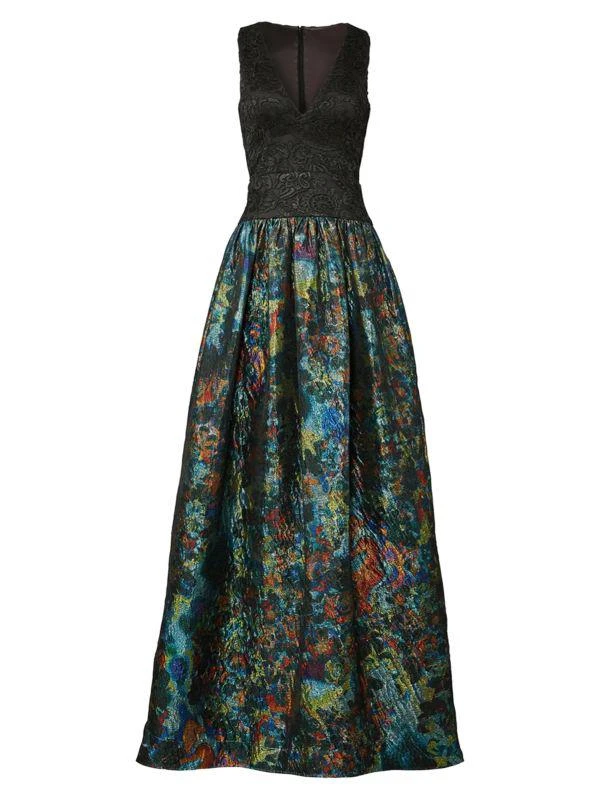 Monique Lhuillier Metallic Ball Gown 4