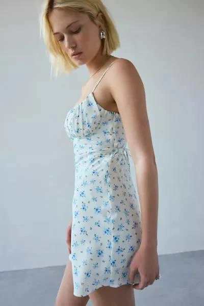 Kiss The Sky Kiss The Sky Mulberry Satin Floral Slip Mini Dress 3
