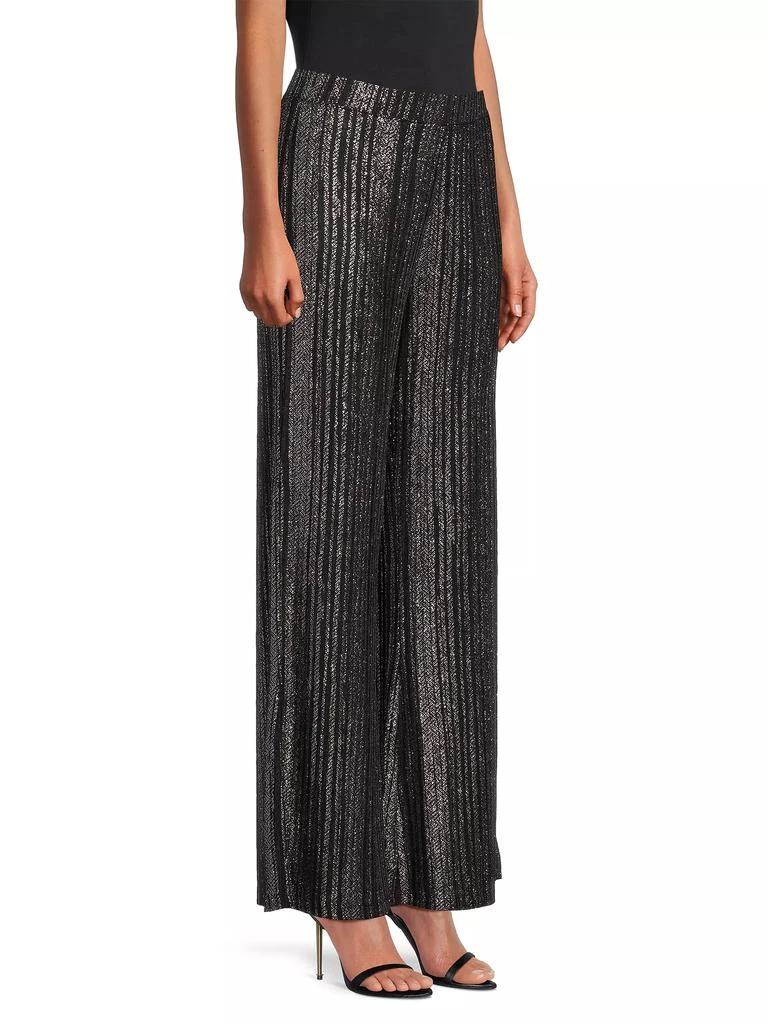 Johnny Was Jenna Metallic Plissé Wide-Leg Pants 4