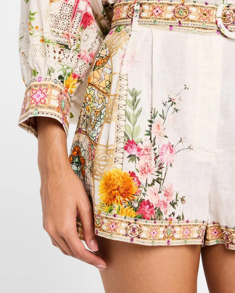 Camilla Egyptian Rose Tuck-Front Shorts 5