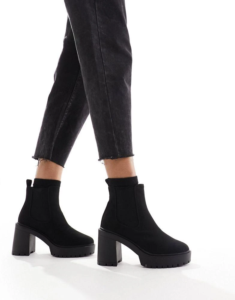 ASOS ASOS DESIGN Elma heeled chunky chelsea boots in black 1