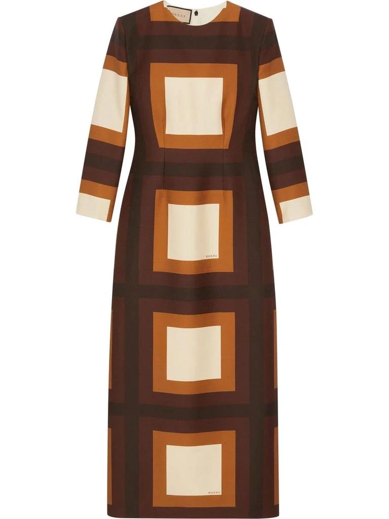 Gucci geometric-print hemp dress - women 1