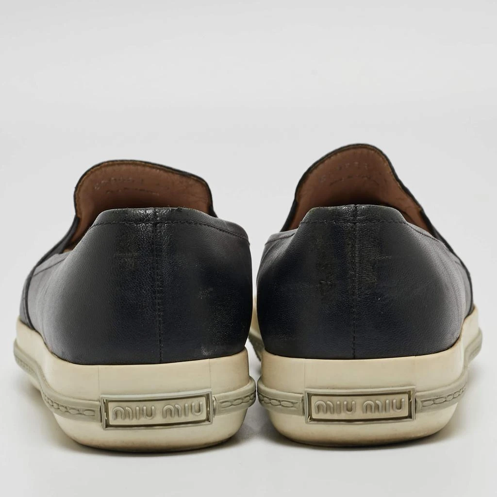 Miu Miu Miu Miu Black Leather Slip On Sneakers Size 41 5