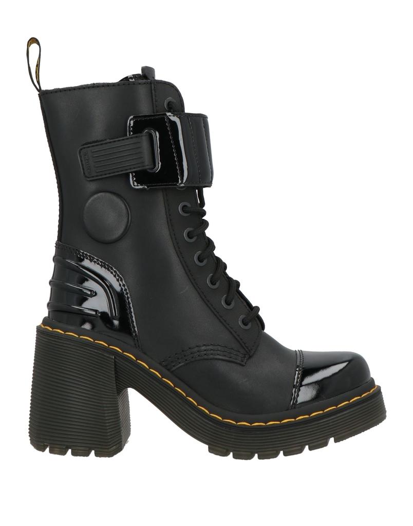 atlas platform biker boot in black faux leather