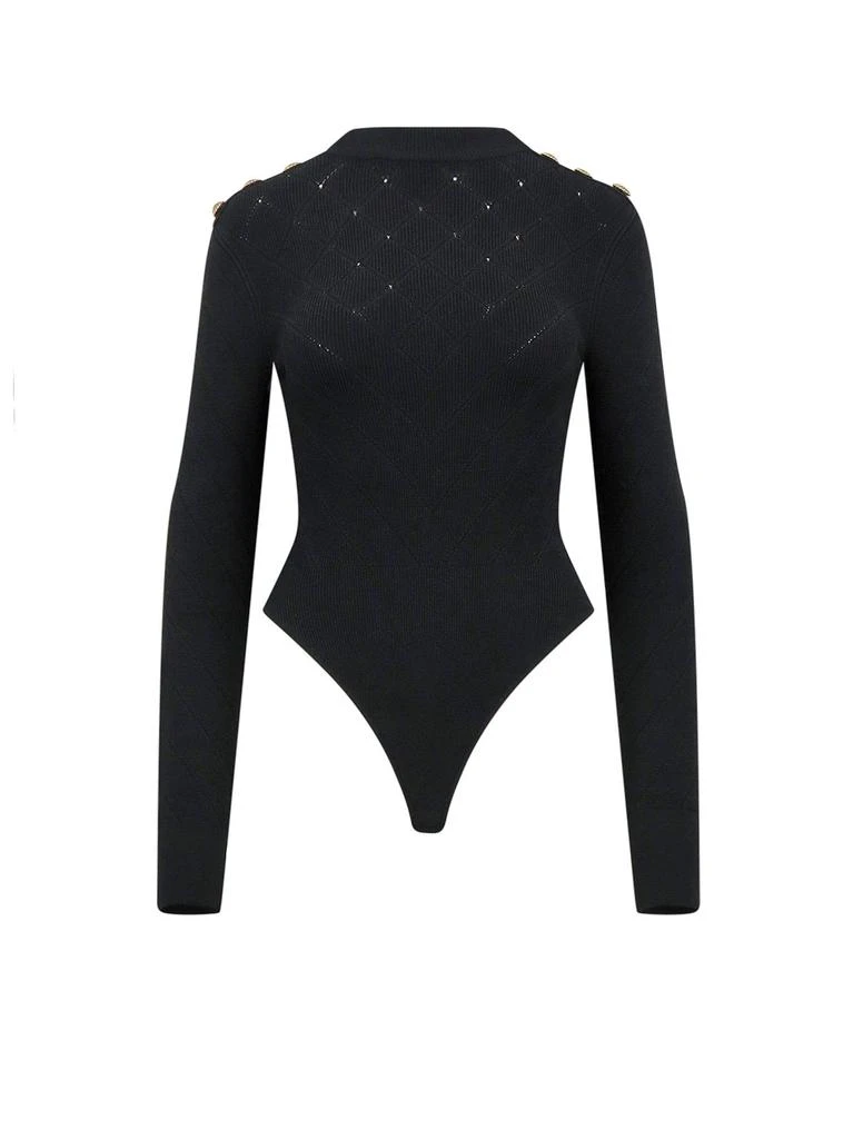 Balmain Balmain Ribbed Long-Sleeved Bodysuit 1