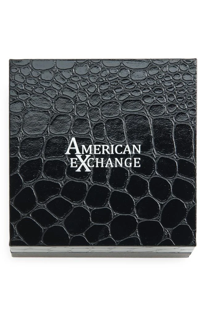 American Exchange Men's Crystal Stud Earrings & Dog Tag Pendant Necklace Set 2