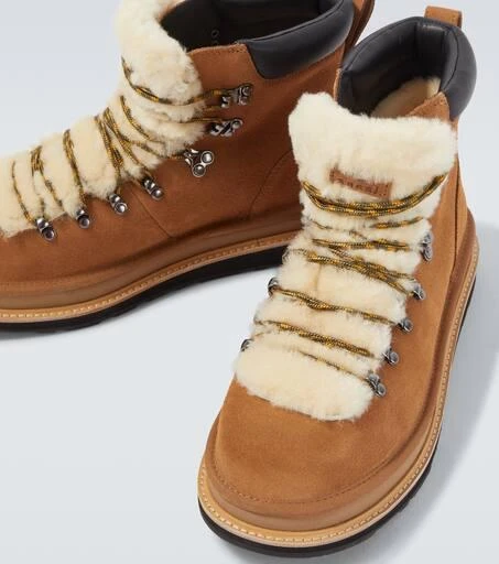 Sacai x UGG suede and shearling hiking boots 3