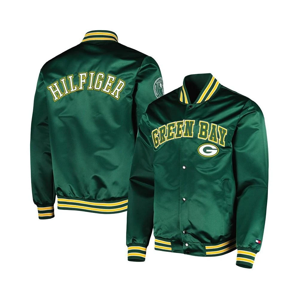 Tommy Hilfiger Men's Green Green Bay Packers Elliot Varsity Full-Snap Jacket 1