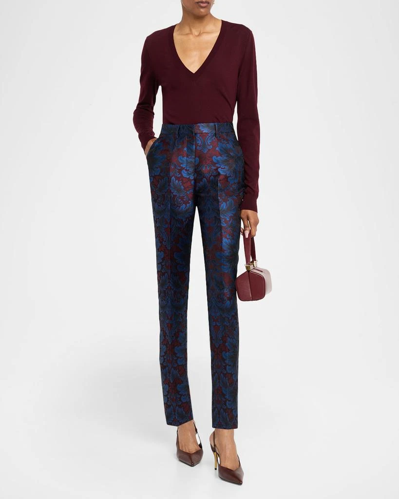ETRO Brocade Slim-Leg Crop Trousers 2