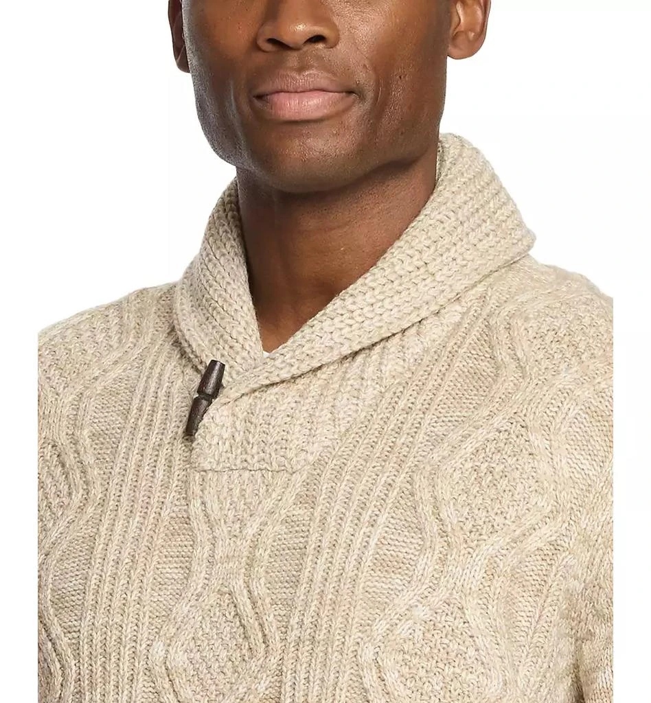 Weatherproof Vintage Men's Chunky Cable Knit Toggle Sweater 2