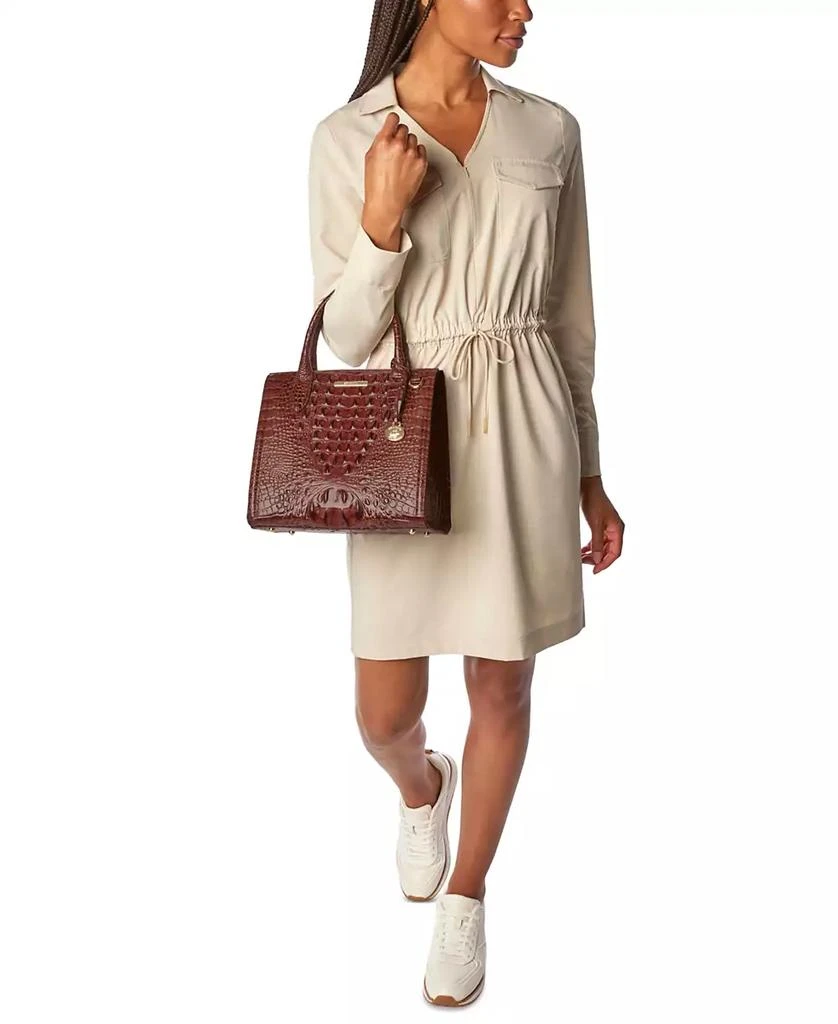 Brahmin Small Caroline Melbourne Embossed Leather Satchel 7