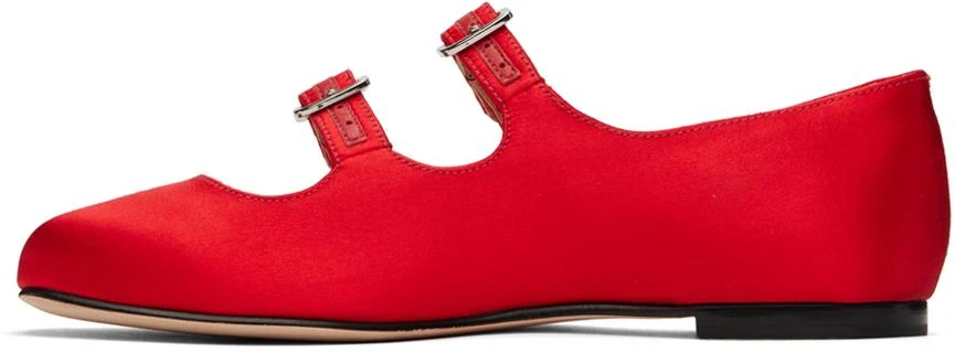 Sandy Liang SSENSE Exclusive Red MJ Double Strap Ballerina Flats 3