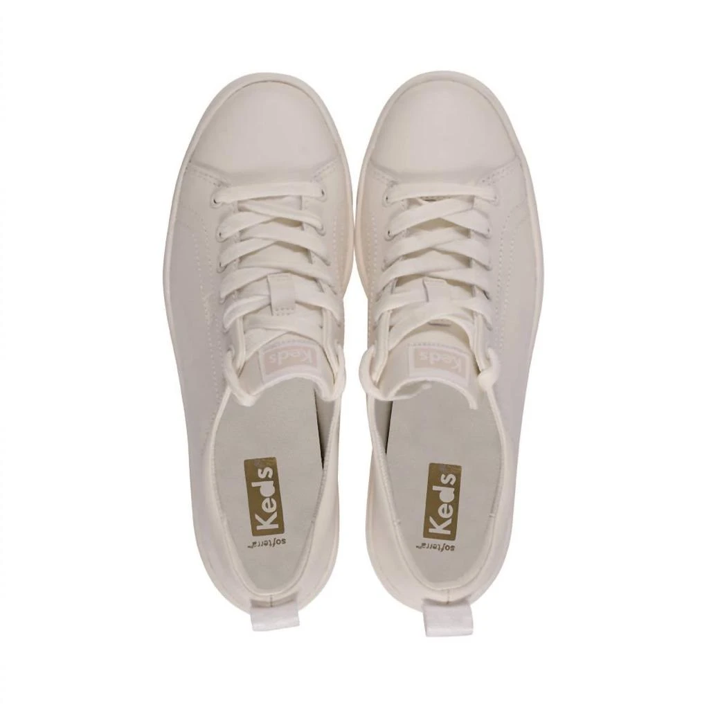 Keds Women's Platform Skyler Leather Sneaker In White 3