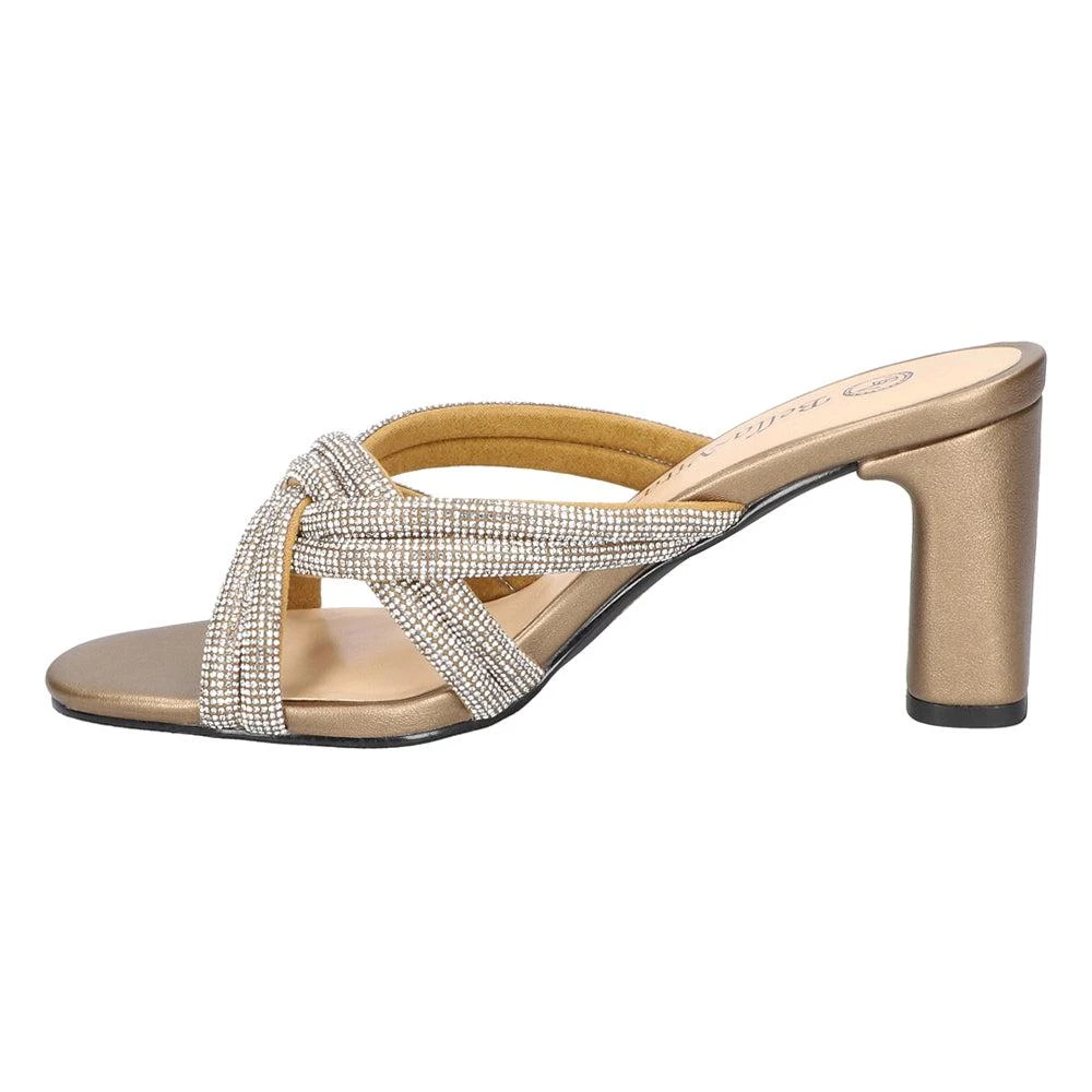 Bella Vita Carmen Rhinestone Metallic Block Heel Sandals 3