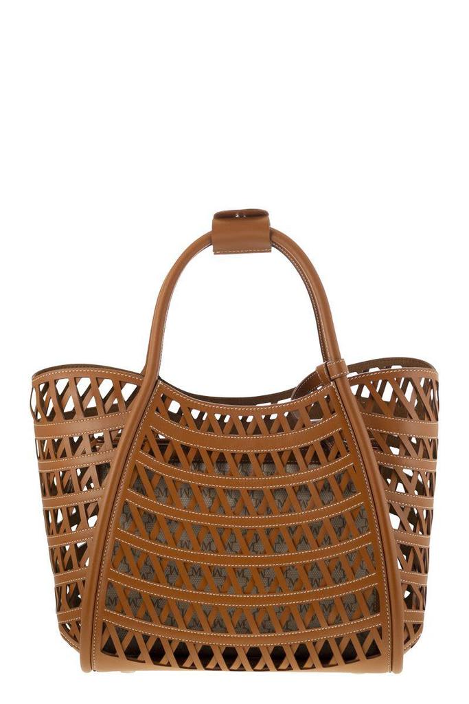 トートバッグ MAX MARA Woven leather small Marine bag Max Mara Woven Leather Small Marine Bag In Brown | ModeSens