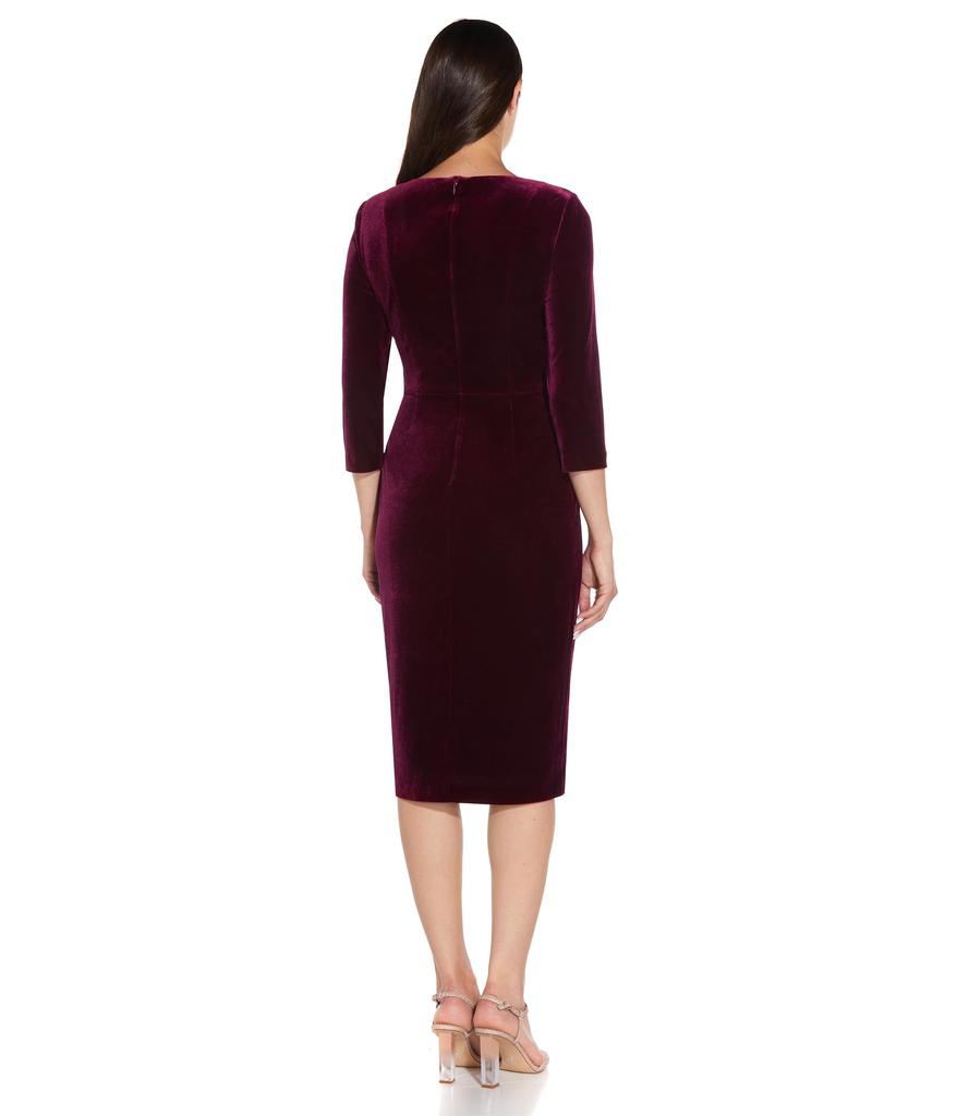 Adrianna Papell Stretch Velvet Tie Front Dress