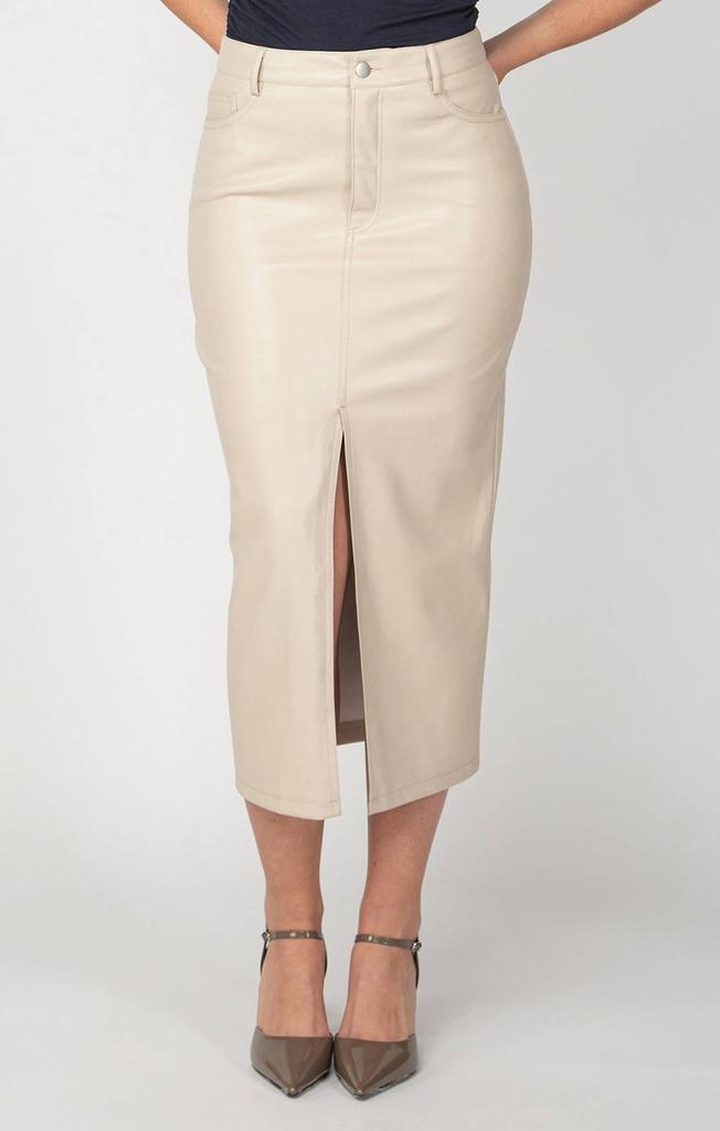 Dex Dex - Faux Leather Midi Skirt