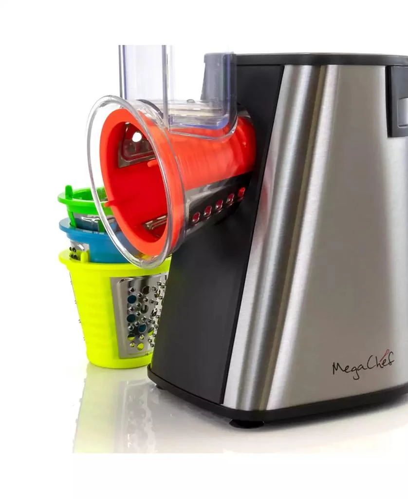 MegaChef 4 in 1 Stainless Steel Electric Salad Maker, Salad Shooter, Shredder, Slicer, Chopper and Shooter 9