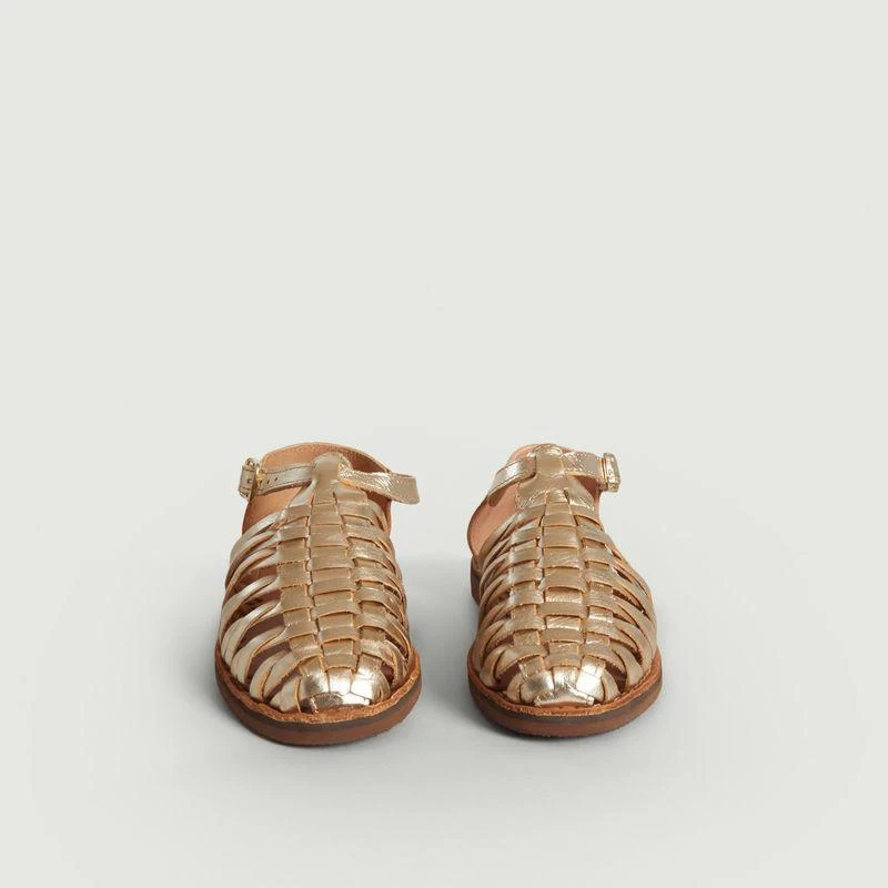 Mapache Medusa sandals in cowhide leather Champagne MAPACHE 2
