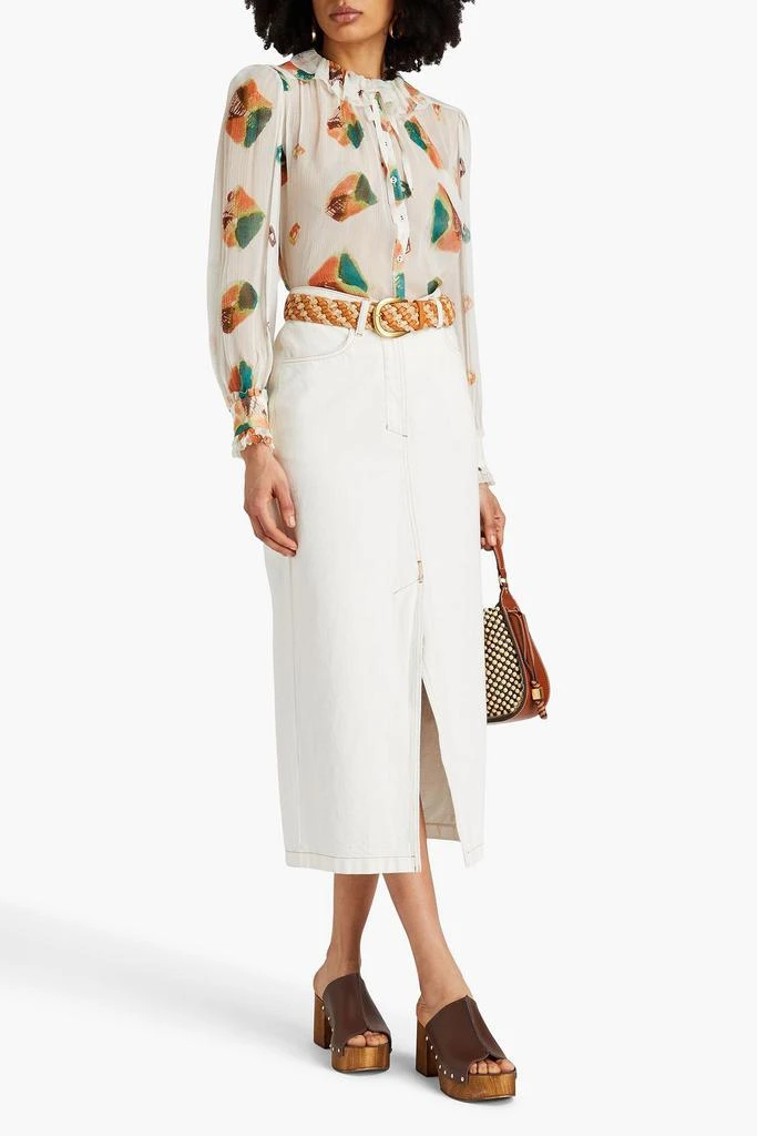 Ulla Johnson Pippa ruffled printed silk-crepon blouse 2