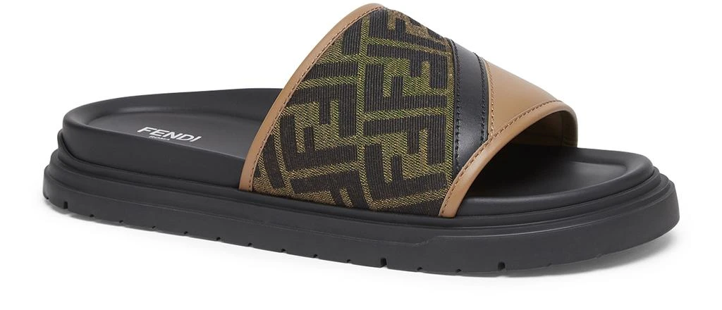 Men\'s sandals (FENDI) black and brown… Size 8… Totally new… Fendi // Black & Brown Satin Zucca Monogram Feel Sandal  main image 3