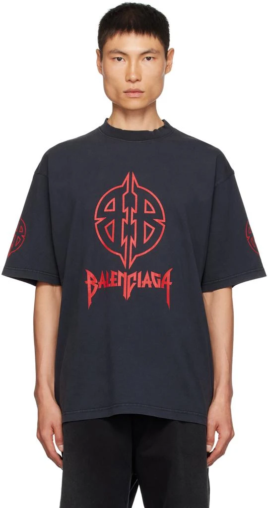 Balenciaga Black Graphic T-Shirt 1