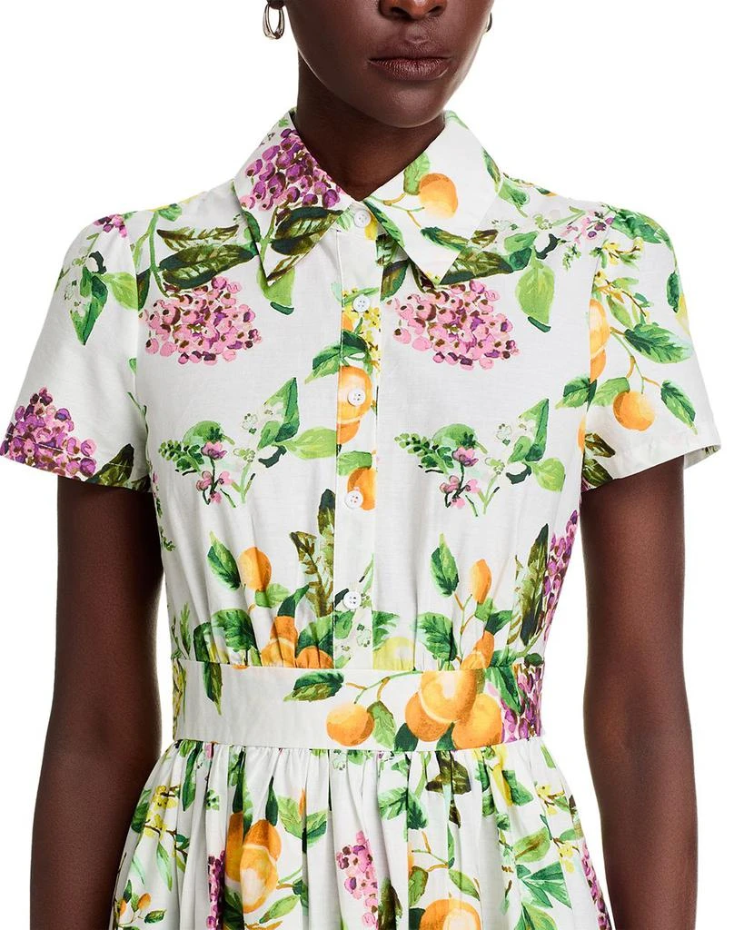AQUA Lemon Print Fit & Flare Poplin Shirt Dress - Exclusive 2