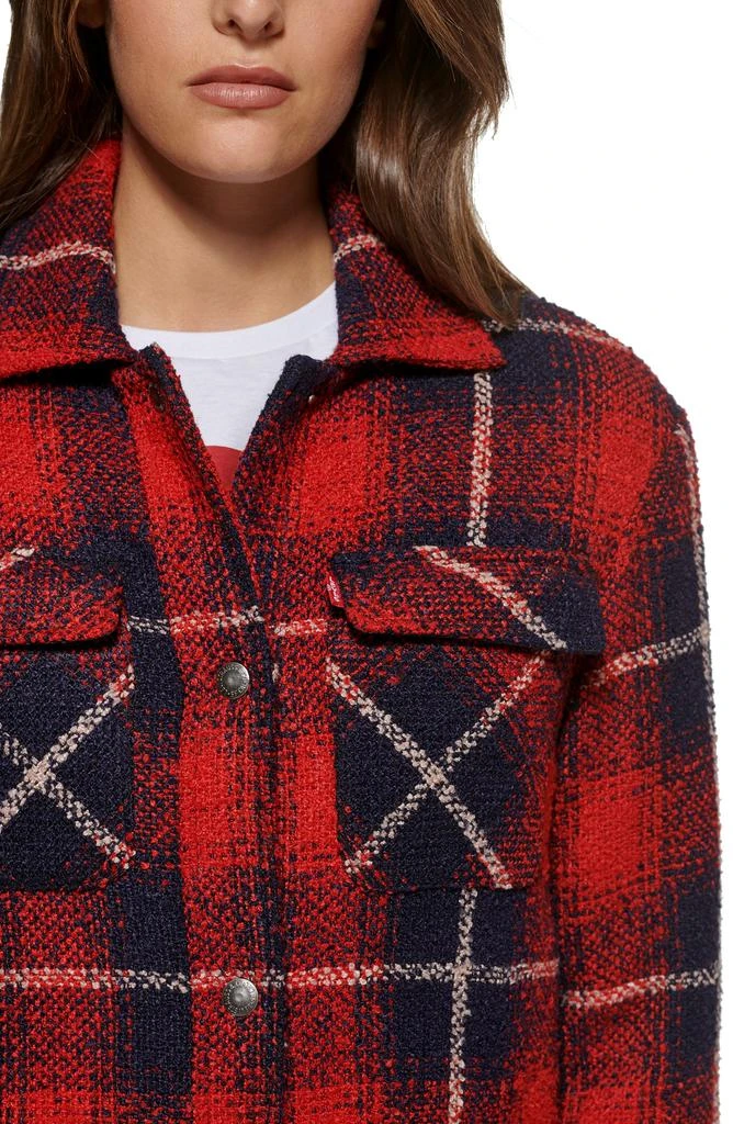 Levi
s Plaid Faux Shearling Lined Long Shirt Jacket 4