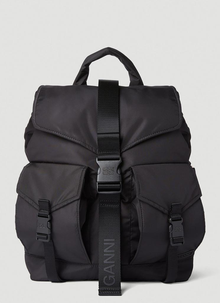 Ganni Black Tech Backpack - Backpacks - Save Extra 10% OFF
