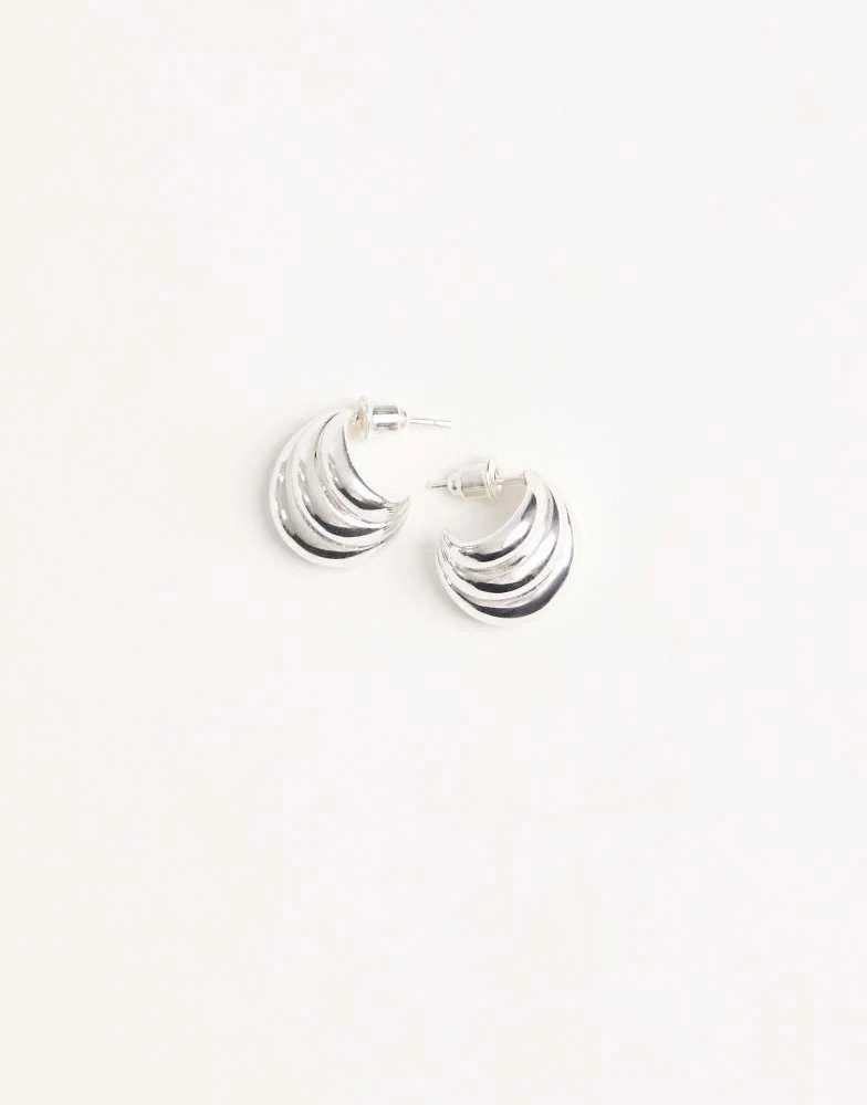 Accessorize Accessorize Z chunky ridge earrings in 925 sterling silver 3