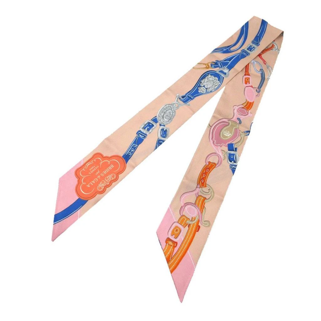 Hermes Twilly blue pink Silk Scarf (Pre-Owned)