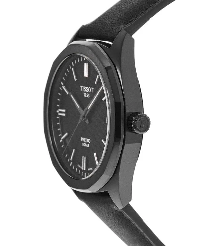 Tissot Tissot PRC100 Solar Black Dial Leather Strap Men's Watch T151.422.36.051.00 3