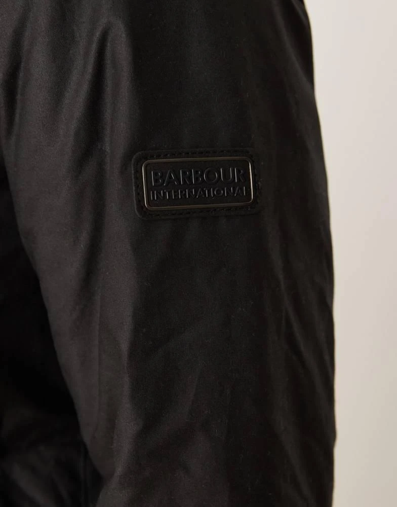 Barbour Barbour International longwell wax jacket in black 3