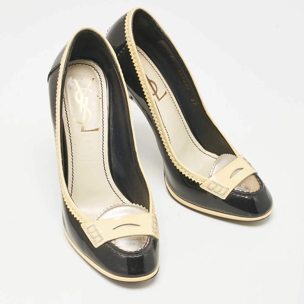 Yves Saint Laurent Yves Saint Laurent Black/Yellow Patent Leather Loafer Pumps Size 37 4