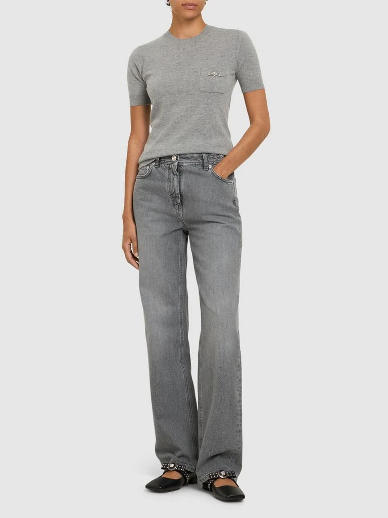 Versace Stonewashed High Rise Straight Jeans 1