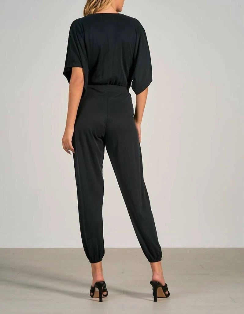 Elan Square Sleeve Jumpsuit In Black 2