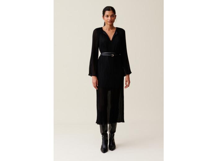 Claudie Pierlot Robe longue plissée transparente