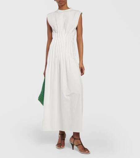 Khaite Wes pleated cotton poplin maxi dress 2