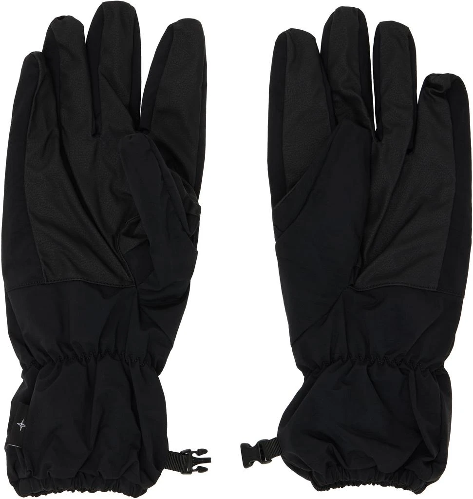 Stone Island Black Embroidered Gloves 2