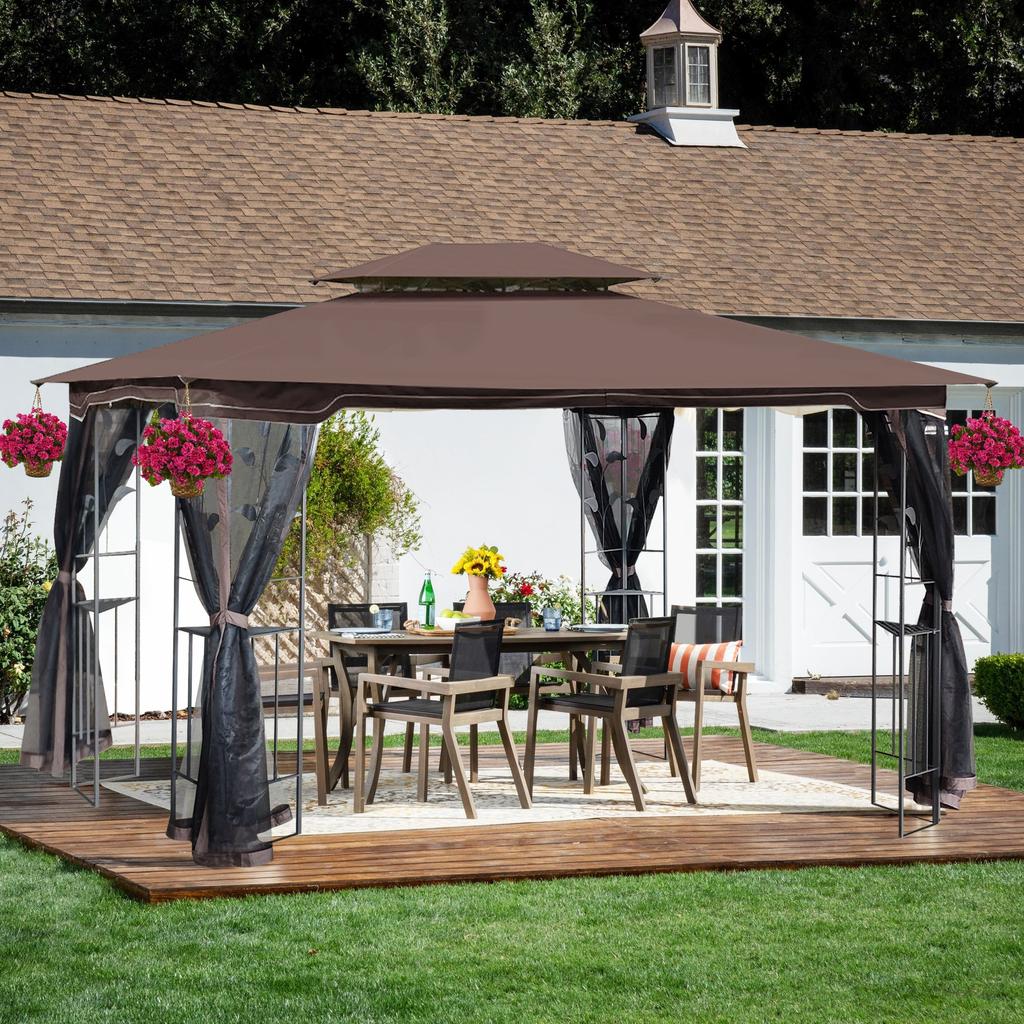 Streamdale Furniture Streamdale 13 X 10 Outdoor Patio Gazebo Canopy Tent With Ventilated Double