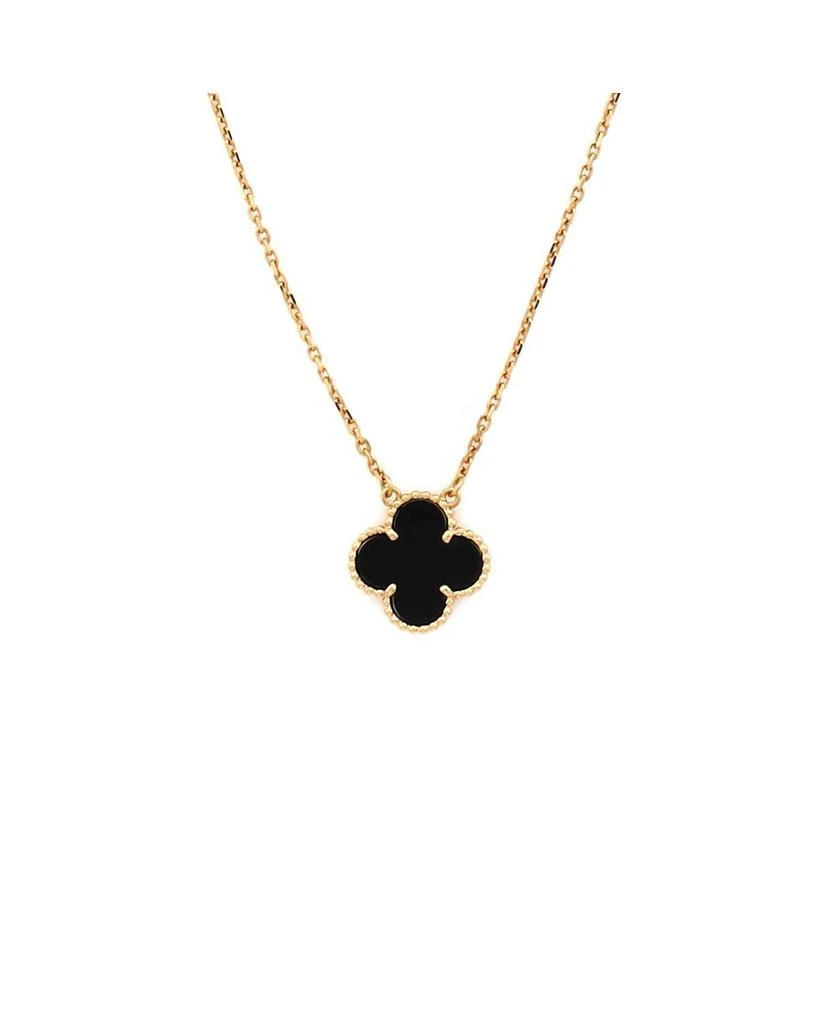 Pre-Owned Van Cleef 
Arpels Vintage Alhambra Pendant Necklace 18K Gold and Onyx, 16.25" 1