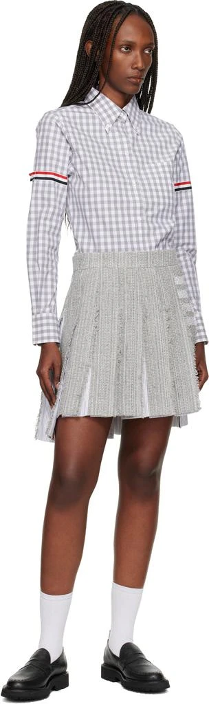 Thom Browne Gray Classic Long Sleeve Point Collar Shirt 5