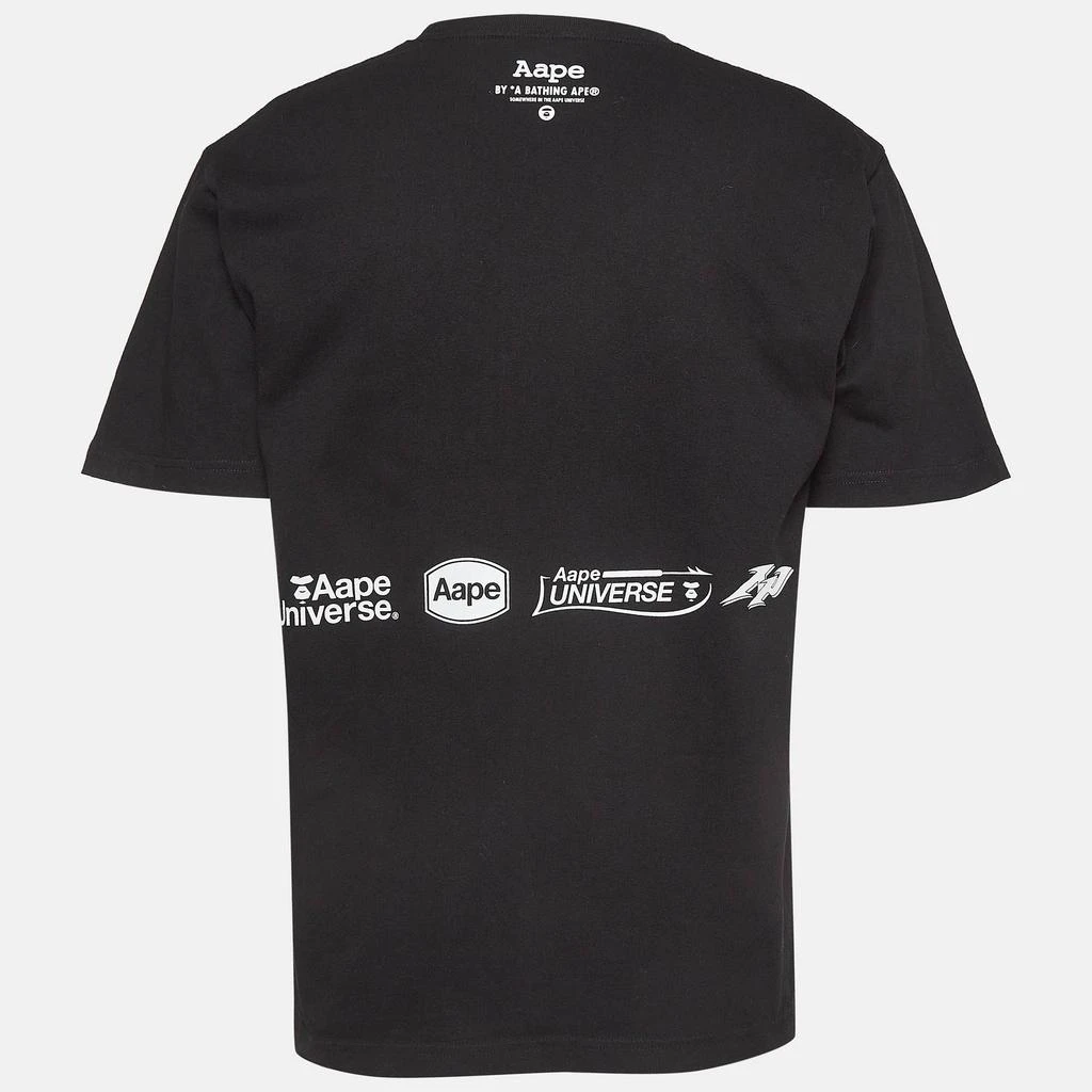 A Bathing Ape A Bathing Ape Black Printed Cotton Knit Crew Neck T-Shirt L 2