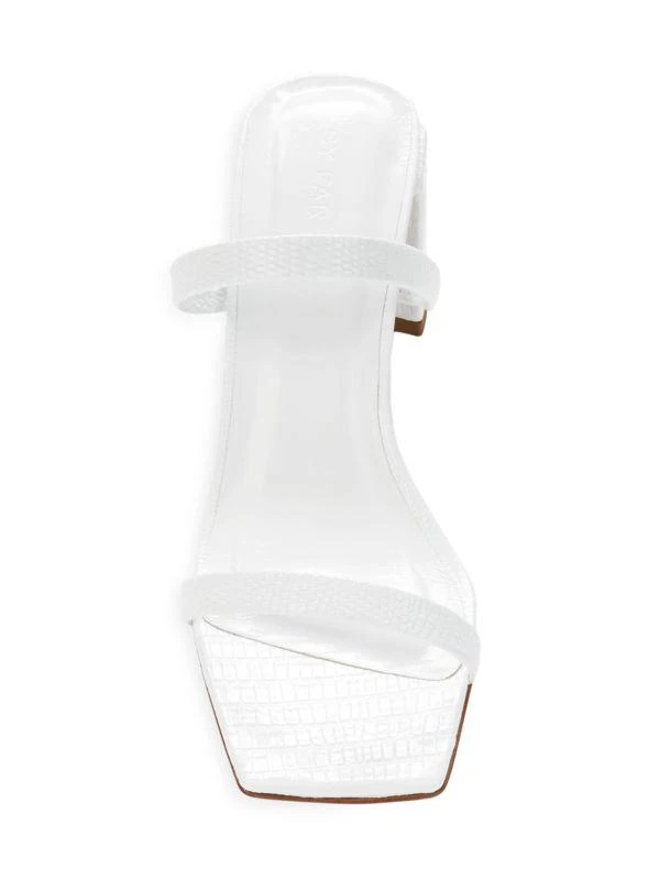 by FAR Tanya Embossed Block Heel Sandals 5