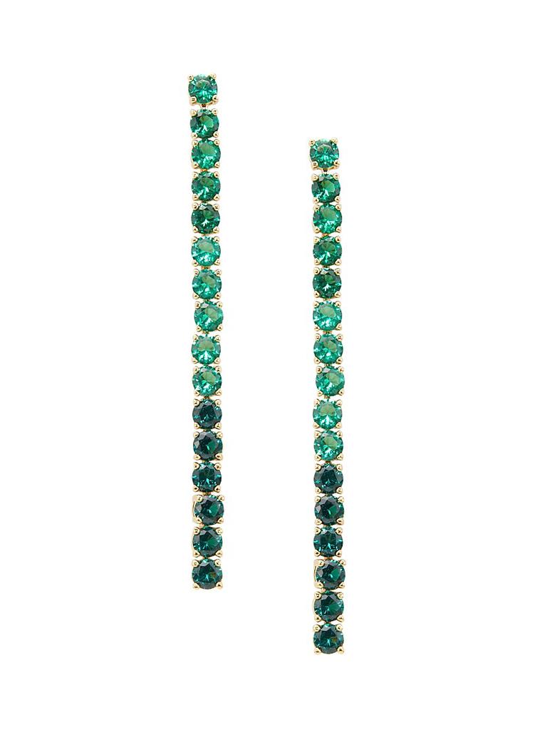 Adriana Orsini 18K-Gold-Plated & Crystal Tennis Earrings