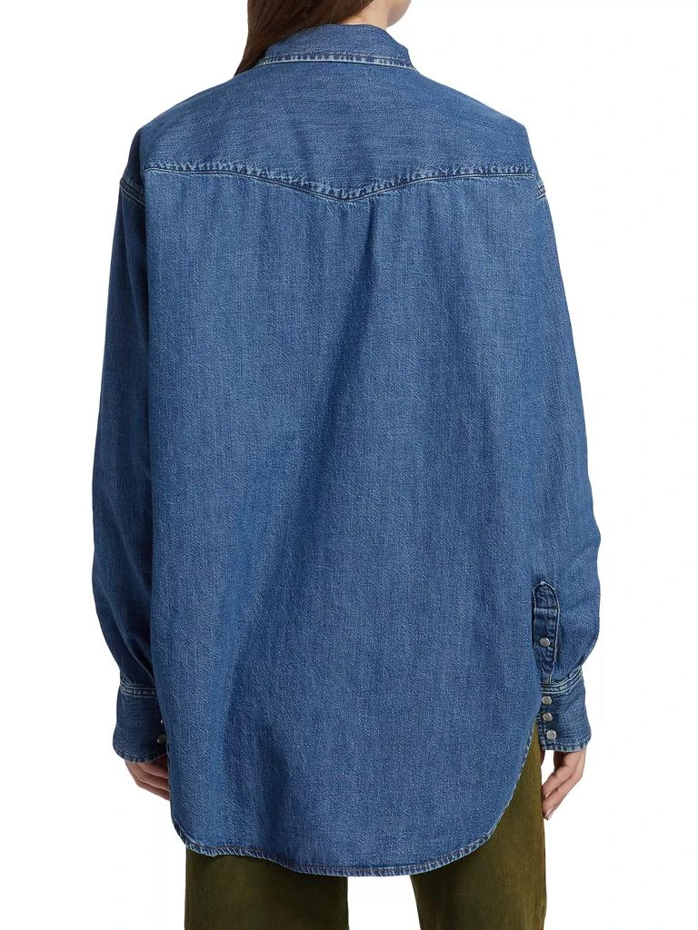 Re/Done Oversized Denim Western Shirt 5