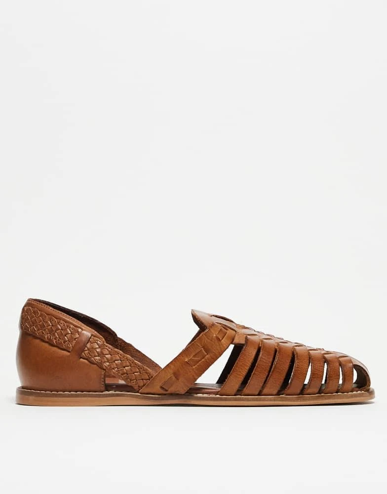 ASOS ASOS DESIGN fisherman sandals in tan leather 2