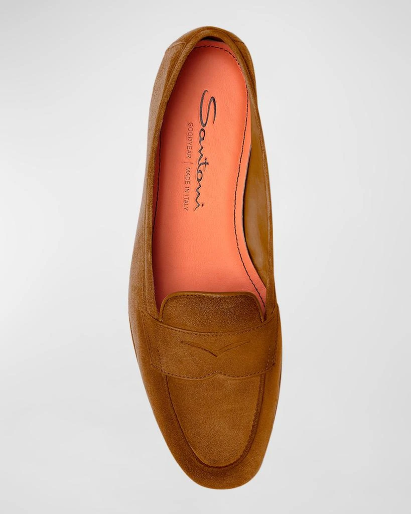 Santoni Carla Suede Penny Loafers 4