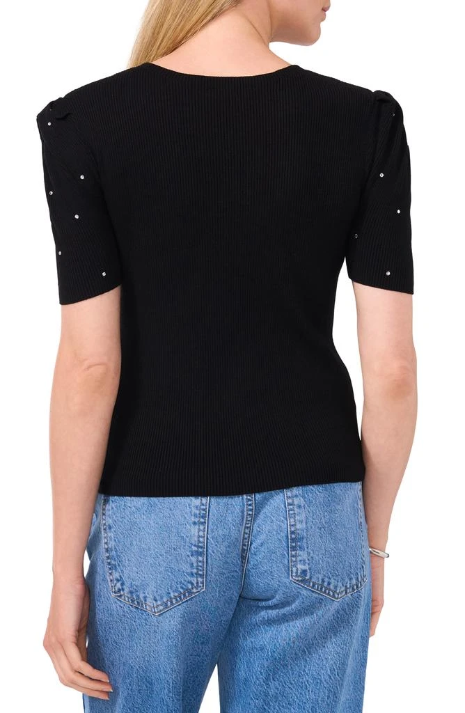 1. State Rhinestone Cutout Short Sleeve Sweater 2