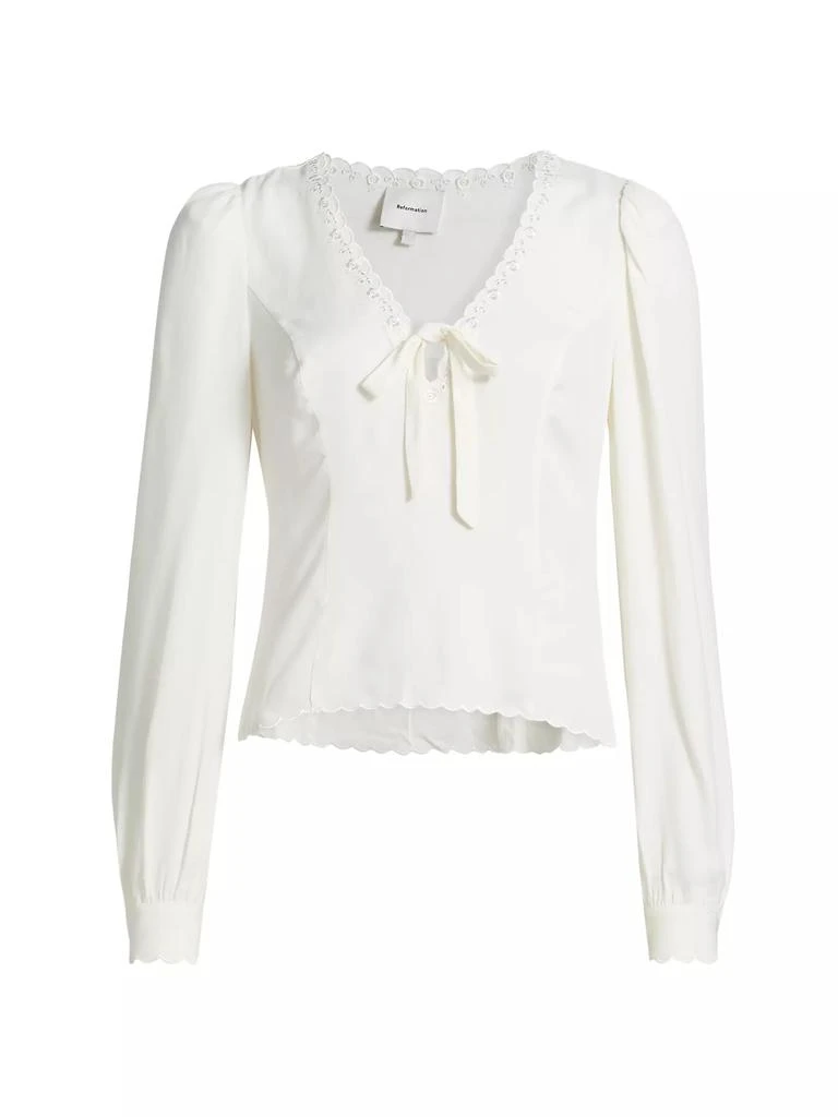 Reformation Vivia Scalloped Bow Top 1